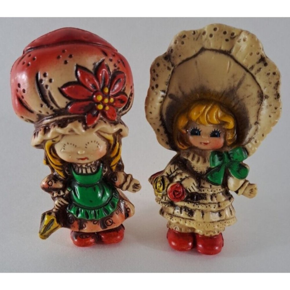 Vintage Western Girls Christmas Ornament Plastic 1970s Bonnet Made in Japan